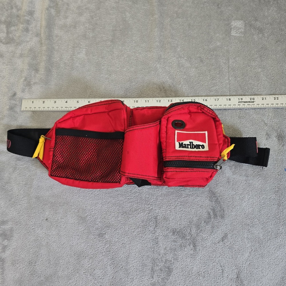 Vintage 90s Marlboro Adventure Gear Fanny Pack Belt Bag Advertising Reds Slims